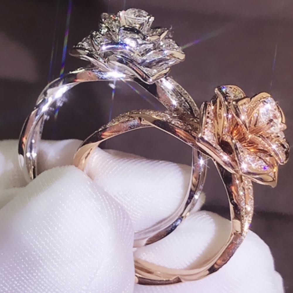 💍NEW 925 STERLING SILVER DIAMOND HALO RING💍 - Picture 5 of 7